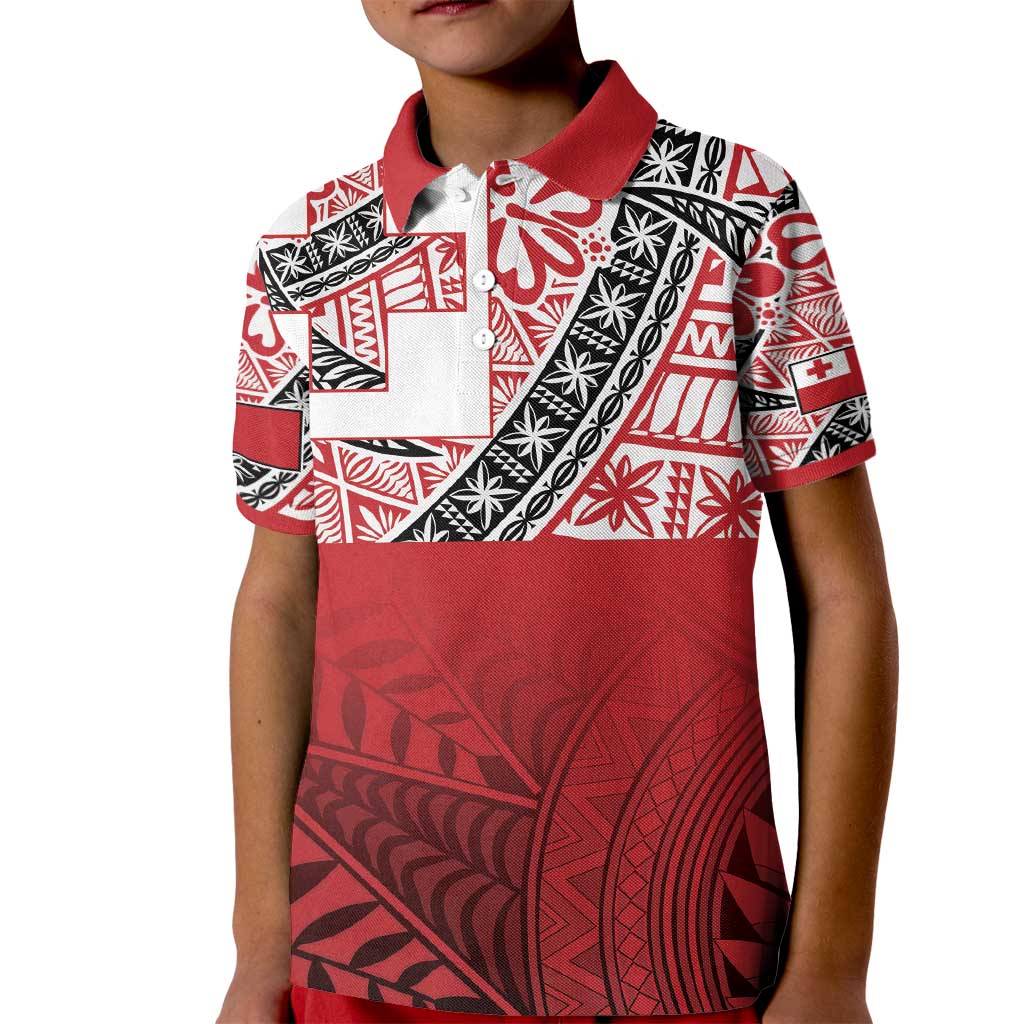 Malo e lelei Tonga Kid Polo Shirt Ngatu Tokelau Feletoa Fata Traditional Polynesian Pattern