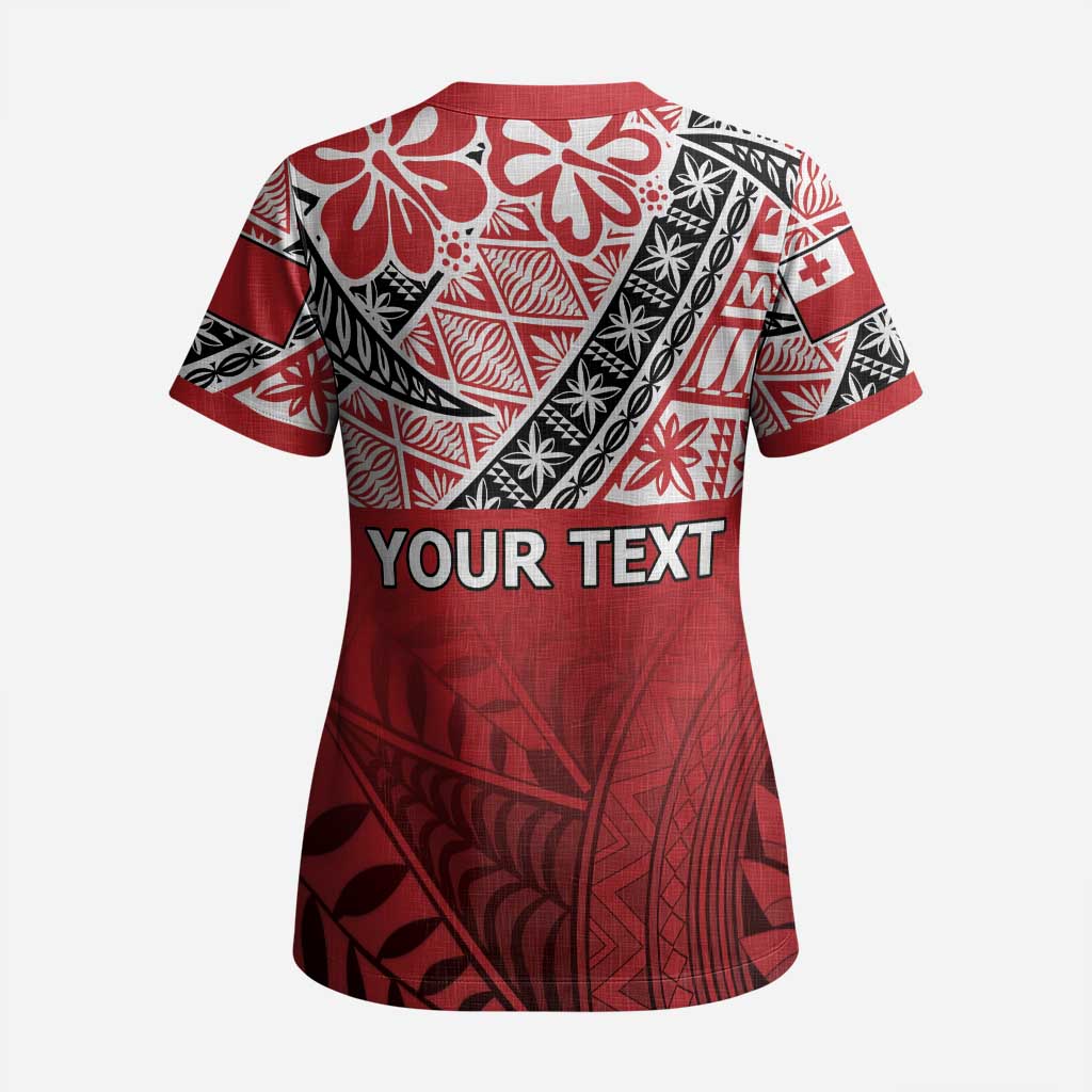 Malo e lelei Tonga Scrub Top Ngatu Tokelau Feletoa Fata Traditional Polynesian Pattern - Polynesian Pride