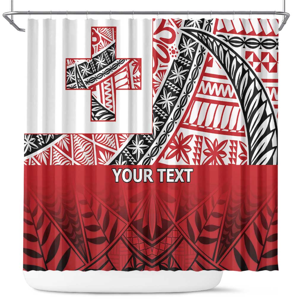 Malo e lelei Tonga Shower Curtain Ngatu Tokelau Feletoa Fata Traditional Polynesian Pattern