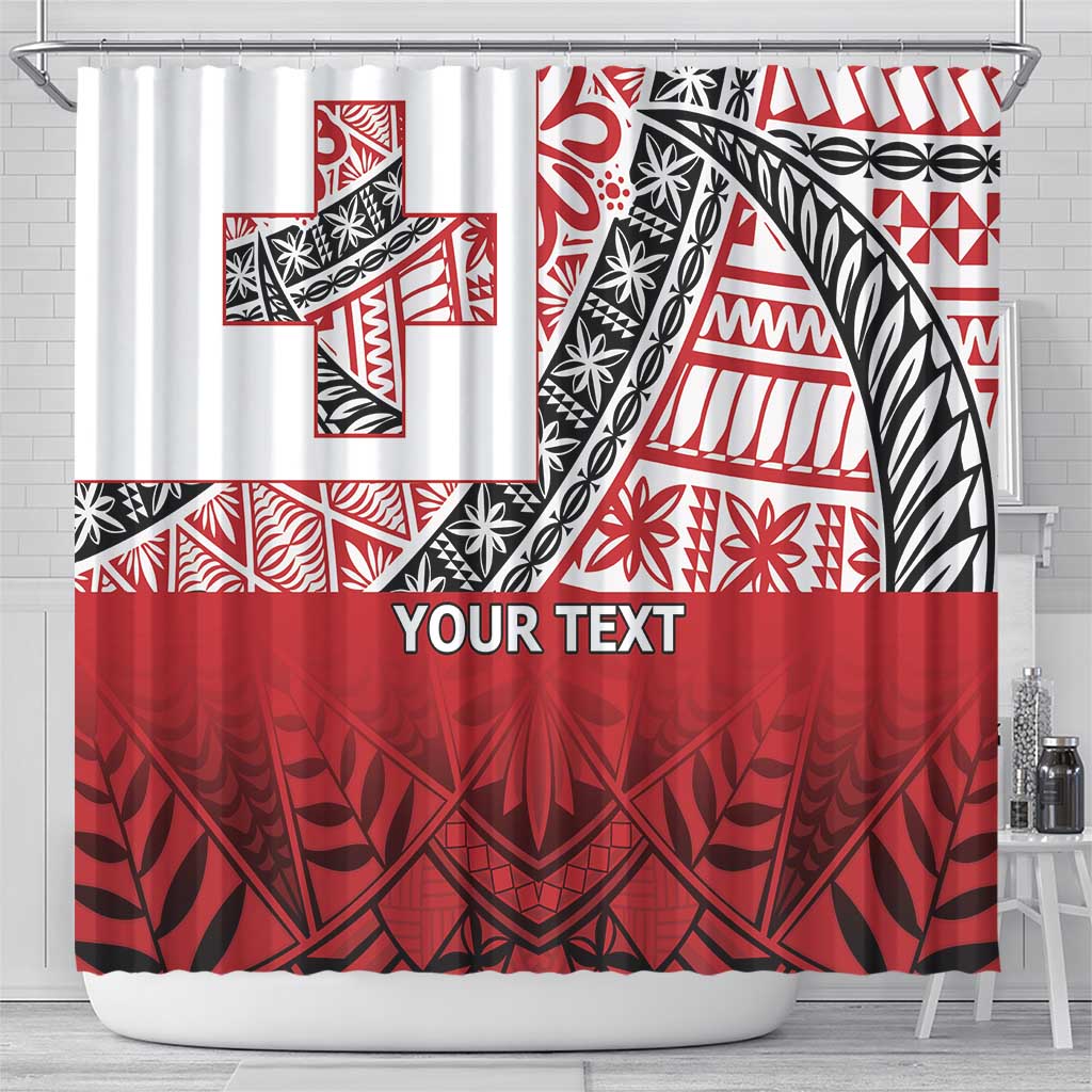 Malo e lelei Tonga Shower Curtain Ngatu Tokelau Feletoa Fata Traditional Polynesian Pattern