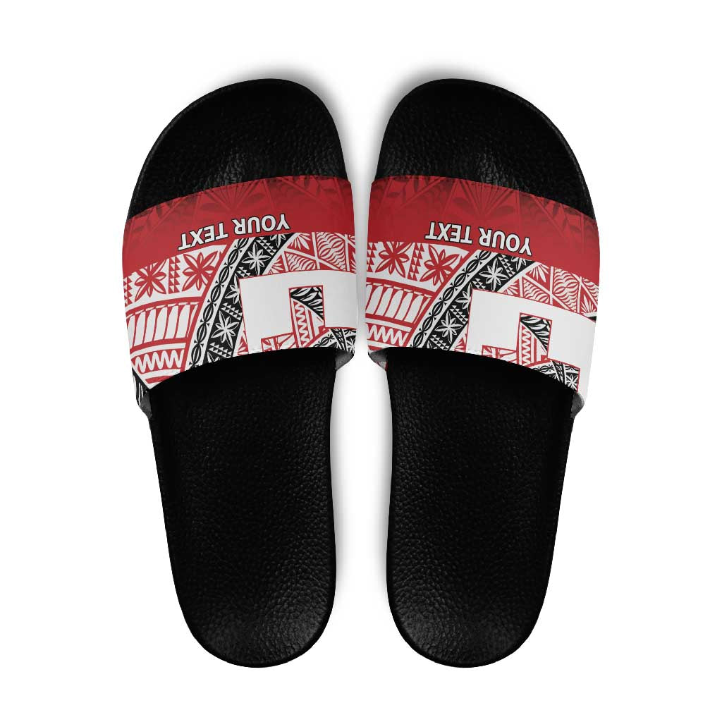 Malo e lelei Tonga Slide Sandals Ngatu Tokelau Feletoa Fata Traditional Polynesian Pattern - Polynesian Pride