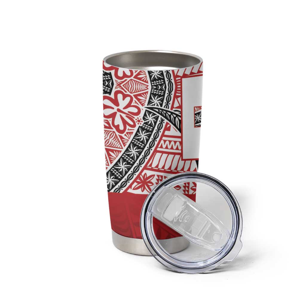 Malo e lelei Tonga Tumbler Cup Ngatu Tokelau Feletoa Fata Traditional Polynesian Pattern