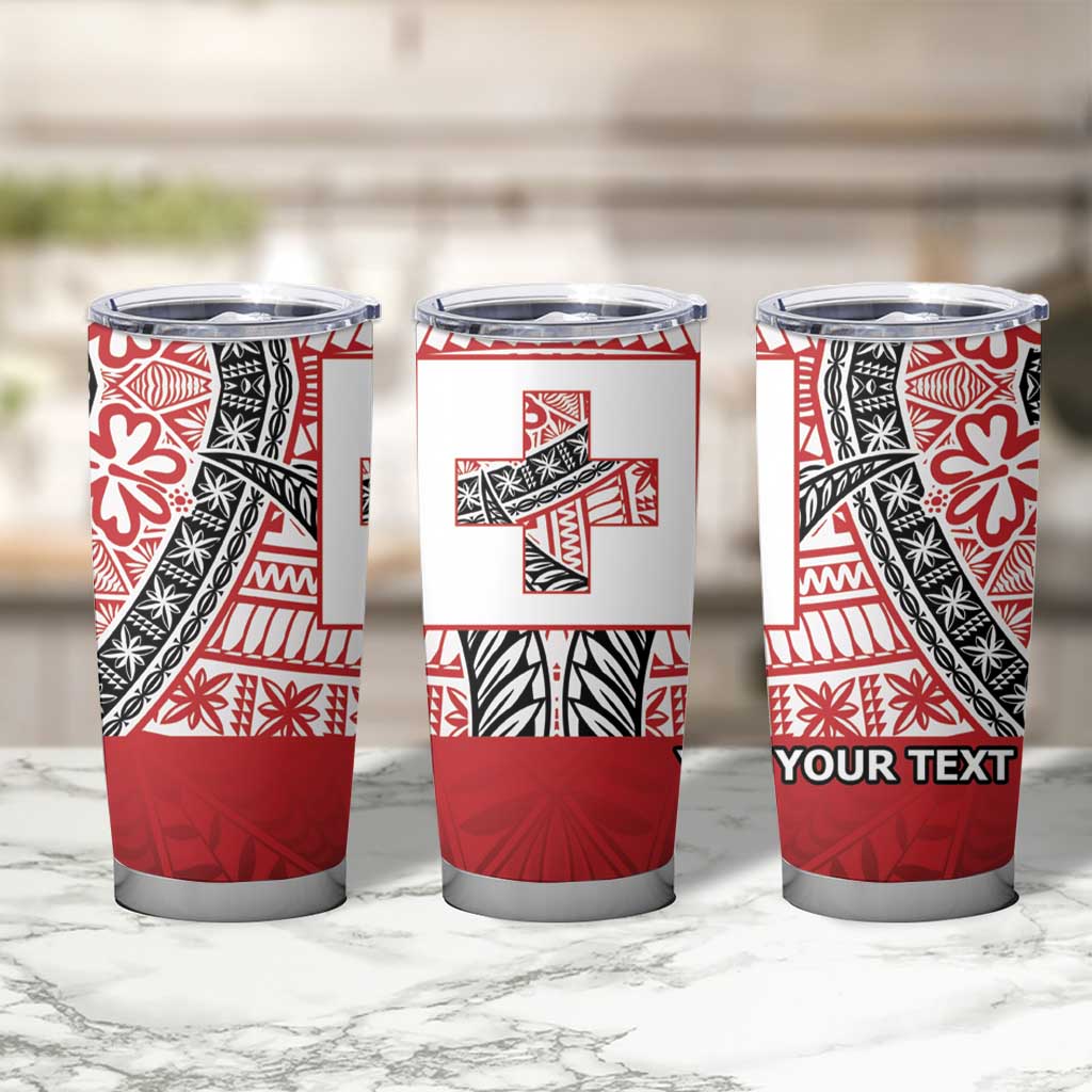 Malo e lelei Tonga Tumbler Cup Ngatu Tokelau Feletoa Fata Traditional Polynesian Pattern