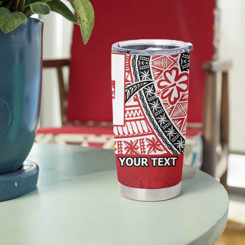 Malo e lelei Tonga Tumbler Cup Ngatu Tokelau Feletoa Fata Traditional Polynesian Pattern