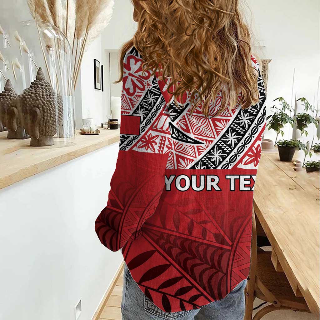 Malo e lelei Tonga Women Casual Shirt Ngatu Tokelau Feletoa Fata Traditional Polynesian Pattern LT9 - Polynesian Pride