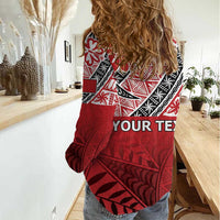 Malo e lelei Tonga Women Casual Shirt Ngatu Tokelau Feletoa Fata Traditional Polynesian Pattern LT9 - Polynesian Pride