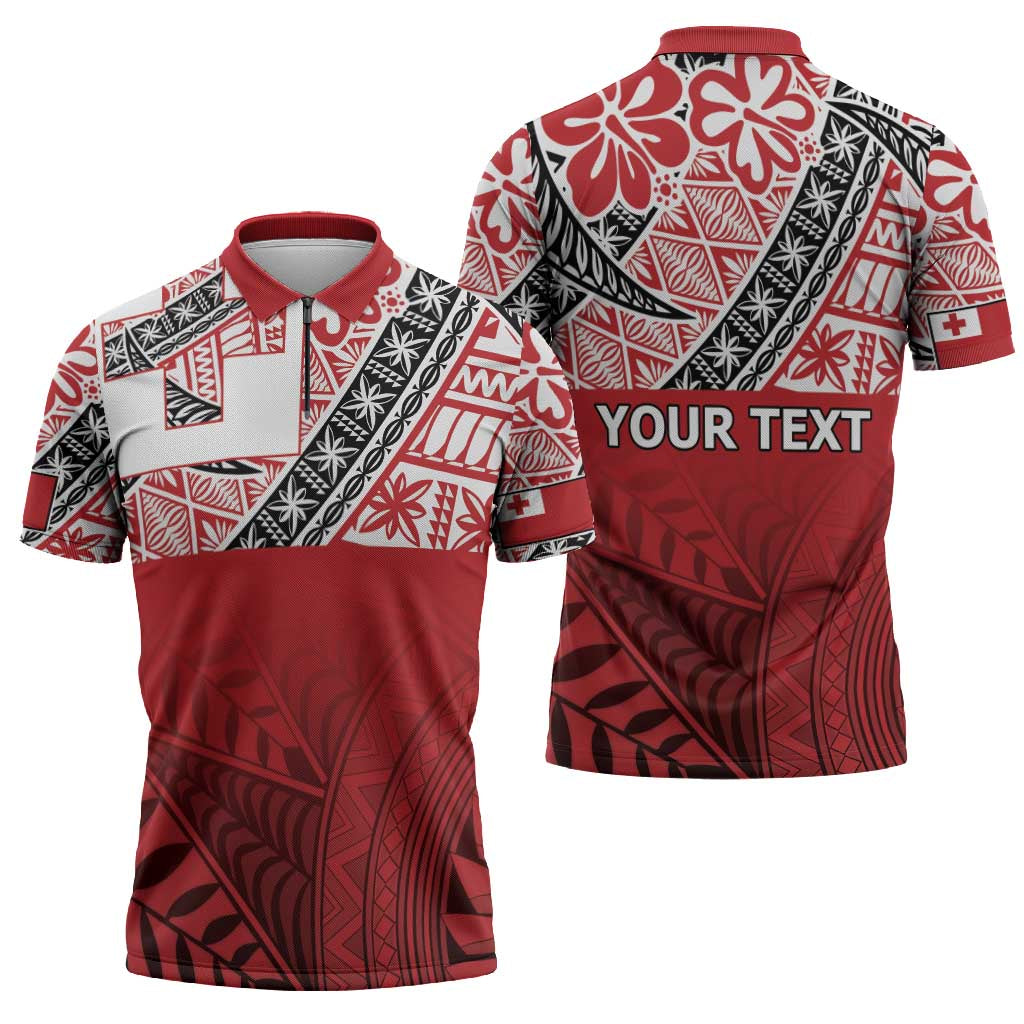 Malo e lelei Tonga Zipper Polo Shirt Ngatu Tokelau Feletoa Fata Traditional Polynesian Pattern - Polynesian Pride