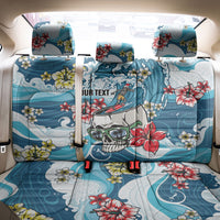Hawaii Santa Skeleton Surfing Personalized Back Car Seat Cover Mele Kalikimaka i Iulai!