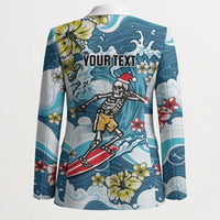 Hawaii Santa Skeleton Surfing Personalized Blazer Mele Kalikimaka i Iulai!