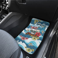 Hawaii Santa Skeleton Surfing Personalized Car Mats Mele Kalikimaka i Iulai!