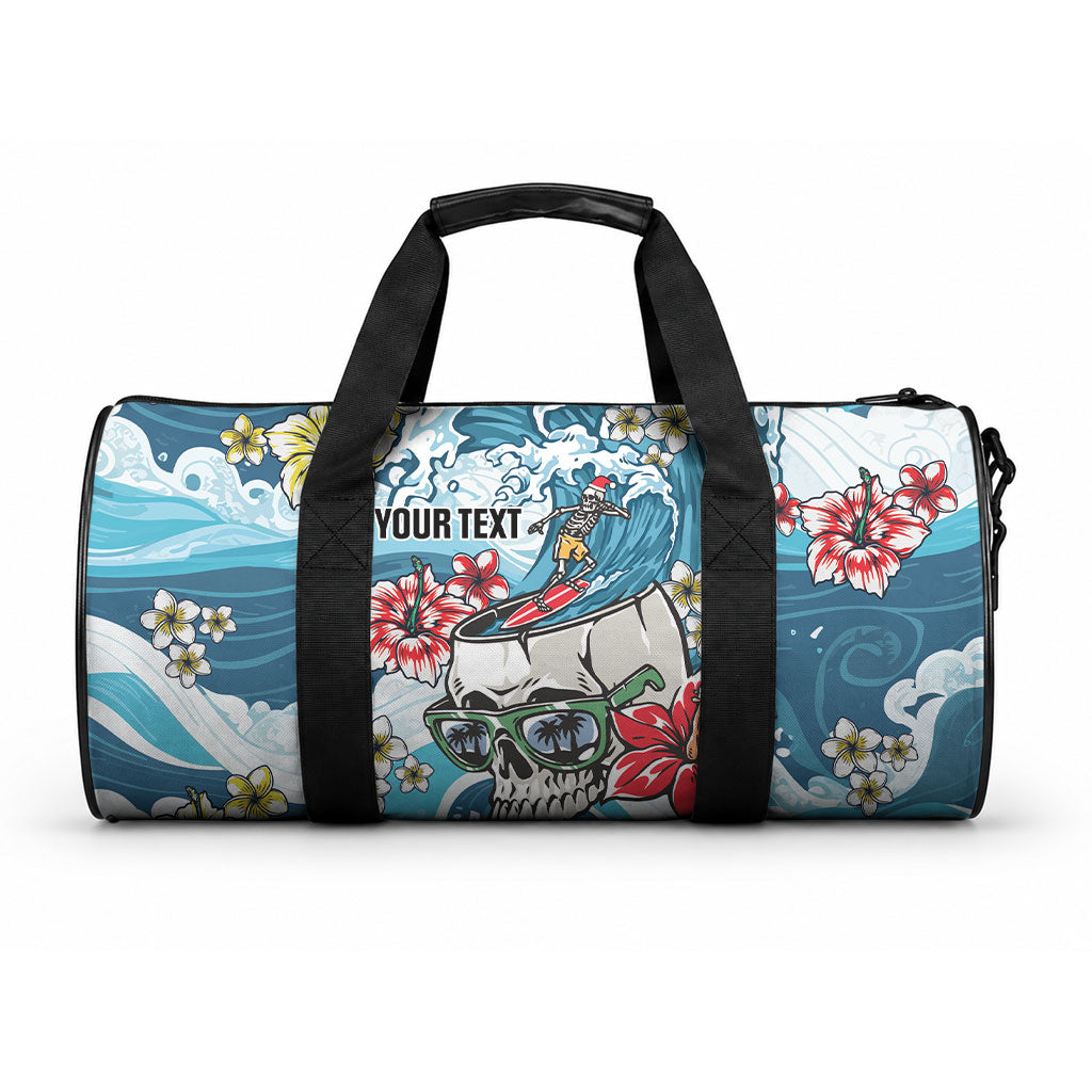 Hawaii Santa Skeleton Surfing Personalized Duffle Bag Mele Kalikimaka i Iulai! LT9 One size Blue - Polynesian Pride