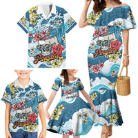 Hawaii Santa Skeleton Surfing Personalized Family Matching Mermaid Dress and Hawaiian Shirt Mele Kalikimaka i Iulai! LT9 - Polynesian Pride