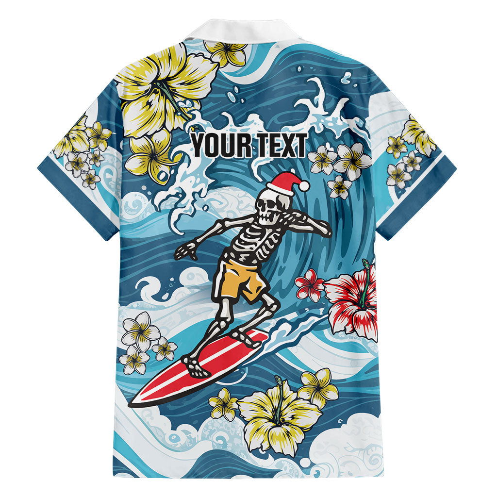 Hawaii Santa Skeleton Surfing Personalized Family Matching Summer Maxi Dress and Hawaiian Shirt Mele Kalikimaka i Iulai! LT9 - Polynesian Pride