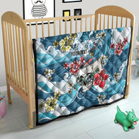 Hawaii Santa Skeleton Surfing Personalized Quilt Mele Kalikimaka i Iulai!