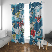 Hawaii Santa Skeleton Surfing Personalized Window Curtain Mele Kalikimaka i Iulai!