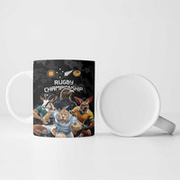 Custom Rugby Southern Hemisphere Ceramic Mug Argentina AUNZ South Africa Mascot Black - Polynesian Pride