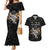 Custom Rugby Southern Hemisphere Couples Matching Mermaid Dress and Hawaiian Shirt Argentina AUNZ South Africa Mascot Black - Polynesian Pride