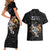 Custom Rugby Southern Hemisphere Couples Matching Short Sleeve Bodycon Dress and Hawaiian Shirt Argentina AUNZ South Africa Mascot Black - Polynesian Pride