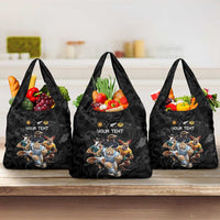 Custom Rugby Southern Hemisphere Grocery Bag Argentina AUNZ South Africa Mascot Black LT9 3-pack One Size Black - Polynesian Pride