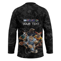 Custom Rugby Southern Hemisphere Hockey Jersey Argentina AUNZ South Africa Mascot Black - Polynesian Pride