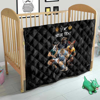 Custom Rugby Southern Hemisphere Quilt Argentina AUNZ South Africa Mascot Black - Polynesian Pride