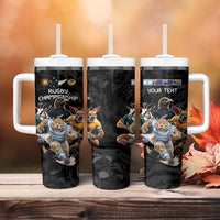 Custom Rugby Southern Hemisphere Tumbler With Handle Argentina AUNZ South Africa Mascot Black LT9 - Polynesian Pride
