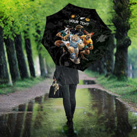 Custom Rugby Southern Hemisphere Umbrella Argentina AUNZ South Africa Mascot Black - Polynesian Pride