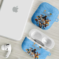 Custom Rugby Southern Hemisphere AirPods Case Argentina AUNZ South Africa Mascot Blue - Polynesian Pride