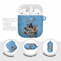 Custom Rugby Southern Hemisphere AirPods Case Argentina AUNZ South Africa Mascot Blue - Polynesian Pride