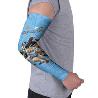 Custom Rugby Southern Hemisphere Arm Sleeves Argentina AUNZ South Africa Mascot Blue - Polynesian Pride