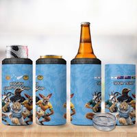 Custom Rugby Southern Hemisphere 4 in 1 Can Cooler Tumbler Argentina AUNZ South Africa Mascot Blue - Polynesian Pride