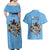 Custom Rugby Southern Hemisphere Couples Matching Off Shoulder Maxi Dress and Hawaiian Shirt Argentina AUNZ South Africa Mascot Blue - Polynesian Pride