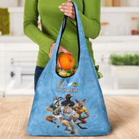 Custom Rugby Southern Hemisphere Grocery Bag Argentina AUNZ South Africa Mascot Blue LT9 - Polynesian Pride