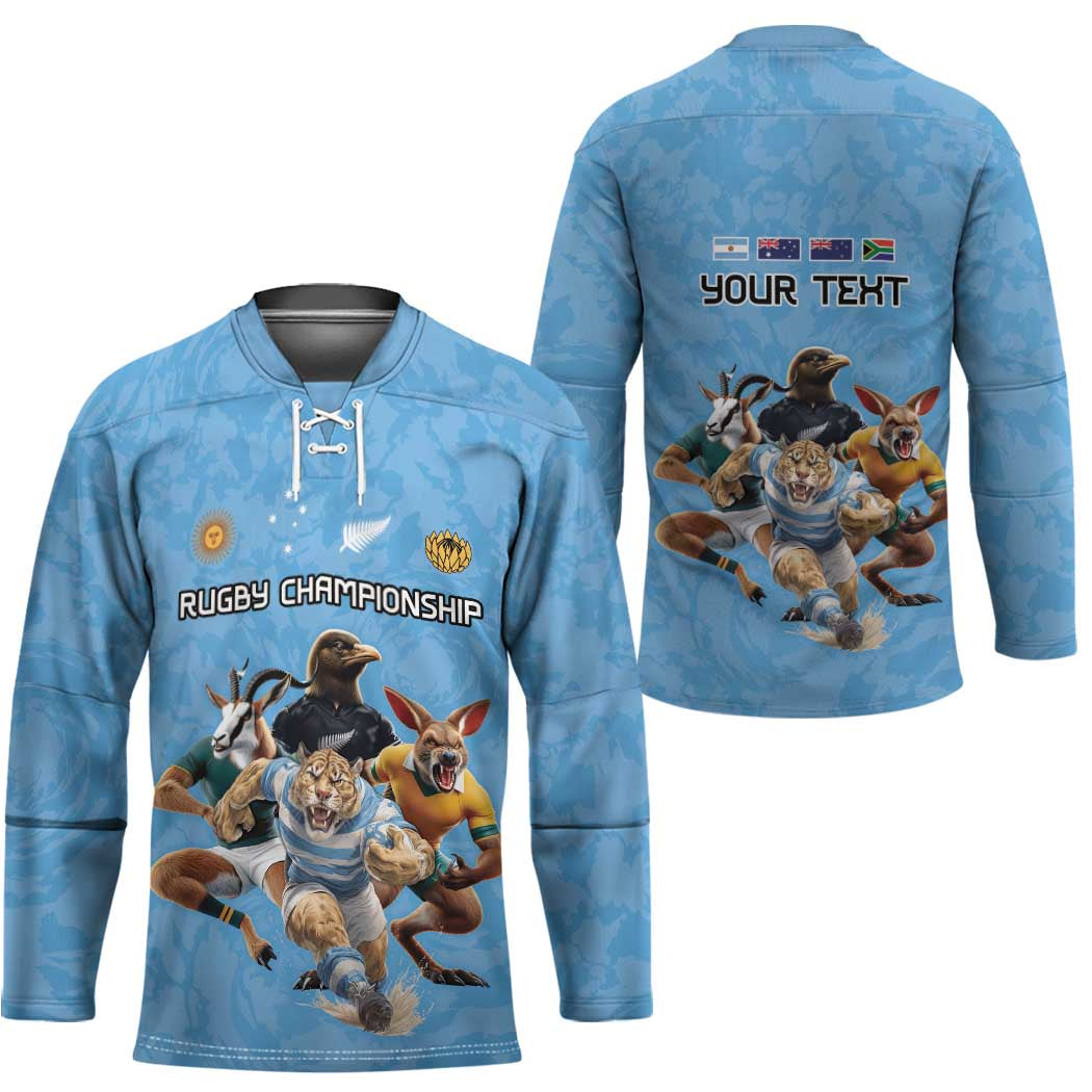Custom Rugby Southern Hemisphere Hockey Jersey Argentina AUNZ South Africa Mascot Blue - Polynesian Pride