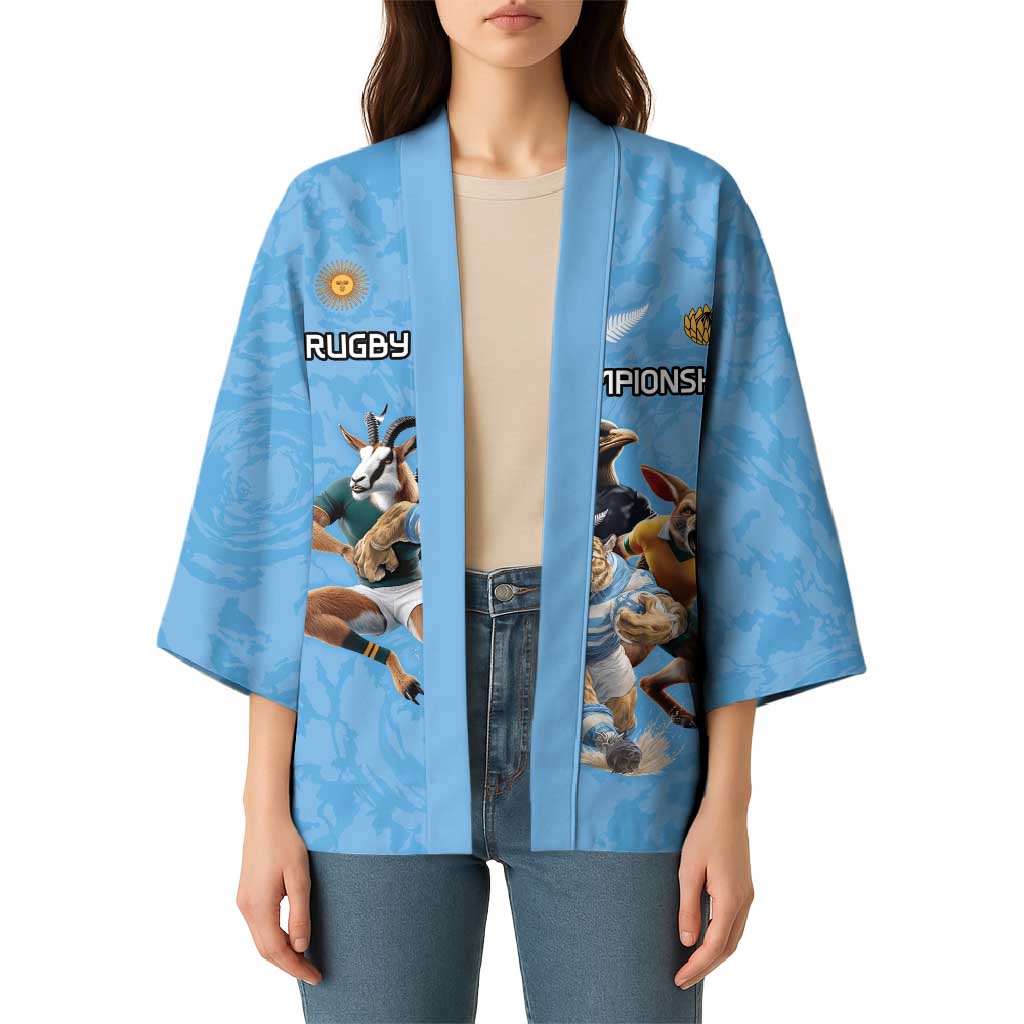 Custom Rugby Southern Hemisphere Kimono Argentina AUNZ South Africa Mascot Blue - Polynesian Pride