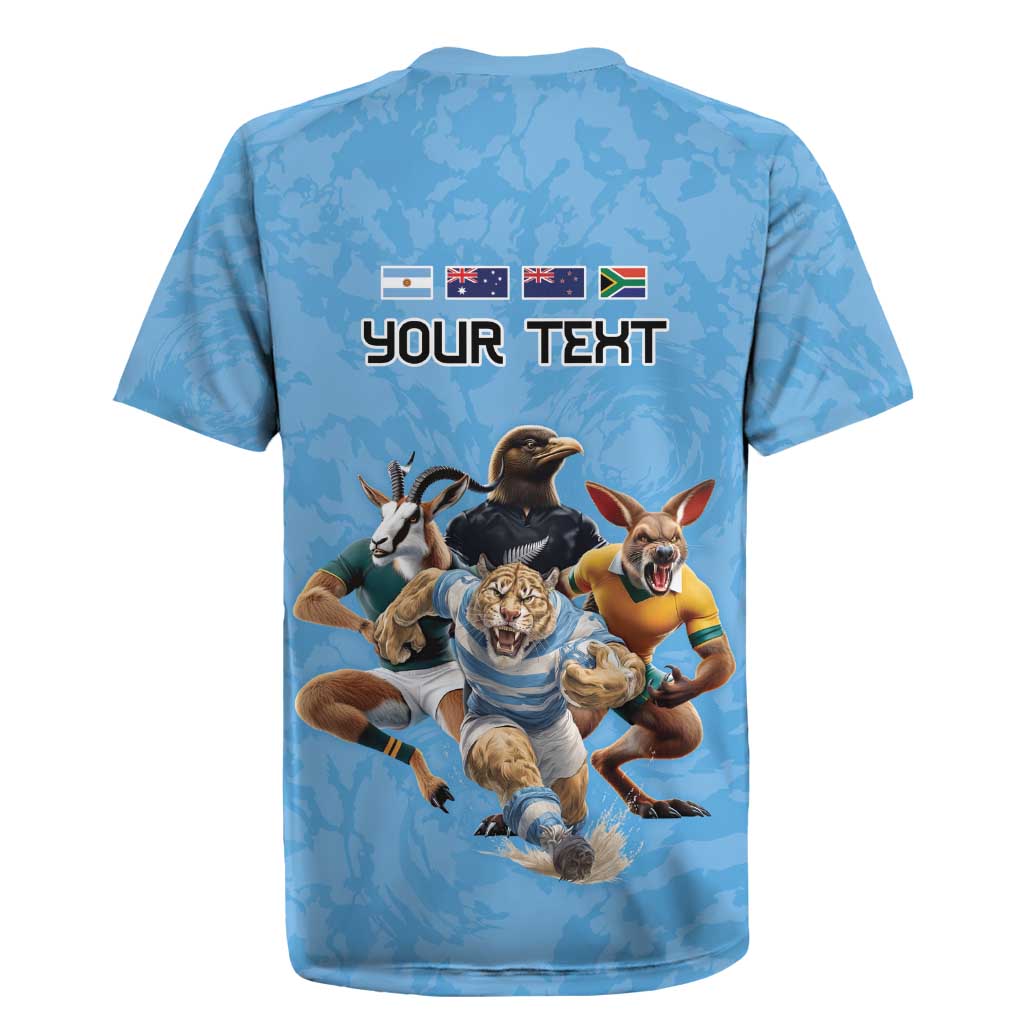 Custom Rugby Southern Hemisphere Rugby Jersey Argentina AUNZ South Africa Mascot Blue - Polynesian Pride