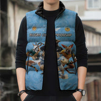 Custom Rugby Southern Hemisphere Sleeveless Puffer Jacket Argentina AUNZ South Africa Mascot Blue - Polynesian Pride