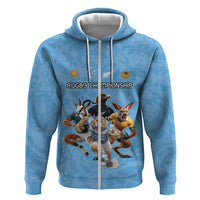 Custom Rugby Southern Hemisphere Zip Hoodie Argentina AUNZ South Africa Mascot Blue LT9 Zip Hoodie Blue - Polynesian Pride
