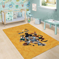 Custom Rugby Southern Hemisphere Area Rug Argentina AUNZ South Africa Mascot Gold LT9 - Polynesian Pride
