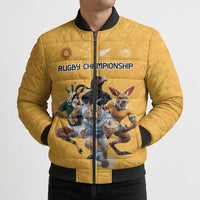 Custom Rugby Southern Hemisphere Bomber Puffer Jacket Argentina AUNZ South Africa Mascot Gold - Polynesian Pride