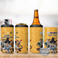 Custom Rugby Southern Hemisphere 4 in 1 Can Cooler Tumbler Argentina AUNZ South Africa Mascot Gold - Polynesian Pride