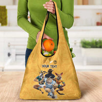 Custom Rugby Southern Hemisphere Grocery Bag Argentina AUNZ South Africa Mascot Gold LT9 - Polynesian Pride