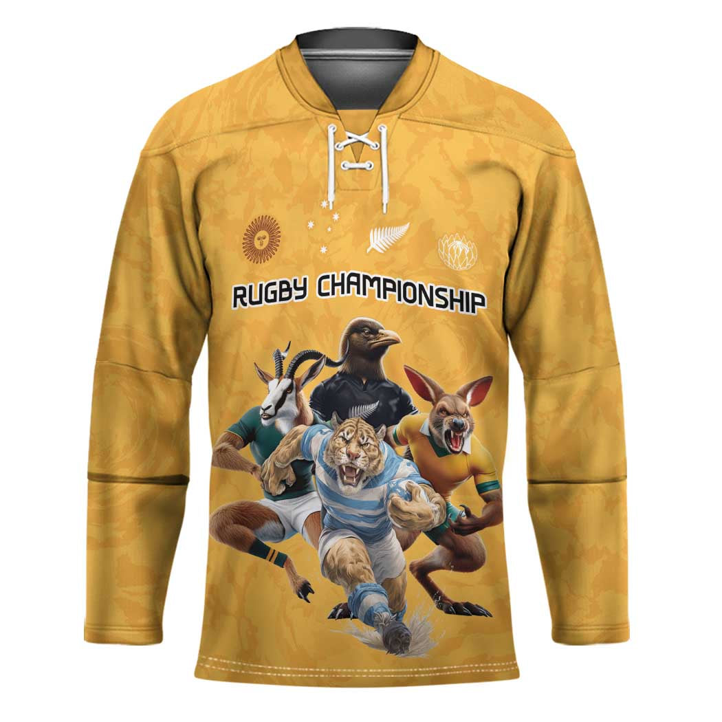Custom Rugby Southern Hemisphere Hockey Jersey Argentina AUNZ South Africa Mascot Gold - Polynesian Pride