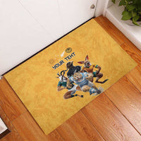 Custom Rugby Southern Hemisphere Rubber Doormat Argentina AUNZ South Africa Mascot Gold - Polynesian Pride