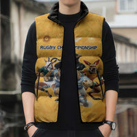 Custom Rugby Southern Hemisphere Sleeveless Puffer Jacket Argentina AUNZ South Africa Mascot Gold - Polynesian Pride
