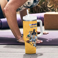 Custom Rugby Southern Hemisphere Tumbler With Handle Argentina AUNZ South Africa Mascot Gold LT9 - Polynesian Pride