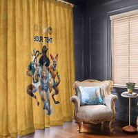 Custom Rugby Southern Hemisphere Window Curtain Argentina AUNZ South Africa Mascot Gold LT9 - Polynesian Pride