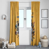 Custom Rugby Southern Hemisphere Window Curtain Argentina AUNZ South Africa Mascot Gold LT9 - Polynesian Pride