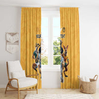 Custom Rugby Southern Hemisphere Window Curtain Argentina AUNZ South Africa Mascot Gold LT9 - Polynesian Pride