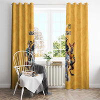 Custom Rugby Southern Hemisphere Window Curtain Argentina AUNZ South Africa Mascot Gold LT9 - Polynesian Pride